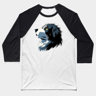 Stunning and Cool Bergamasco Sheepdog Monochrome and Gold Portrait for Father's Day Baseball T-Shirt